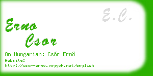 erno csor business card